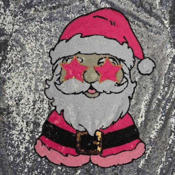 Simply Southern Silver Sequin Santa Dress - Picture 2 of 8